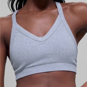 alo seamless two tone rib bra | size m